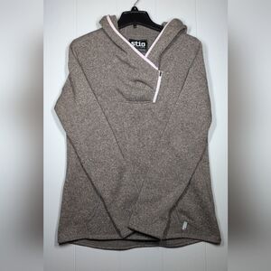 Stio Women's Sweetwater Fleece Hoodie Heather Gray Size L Outdoor Warm Pockets
